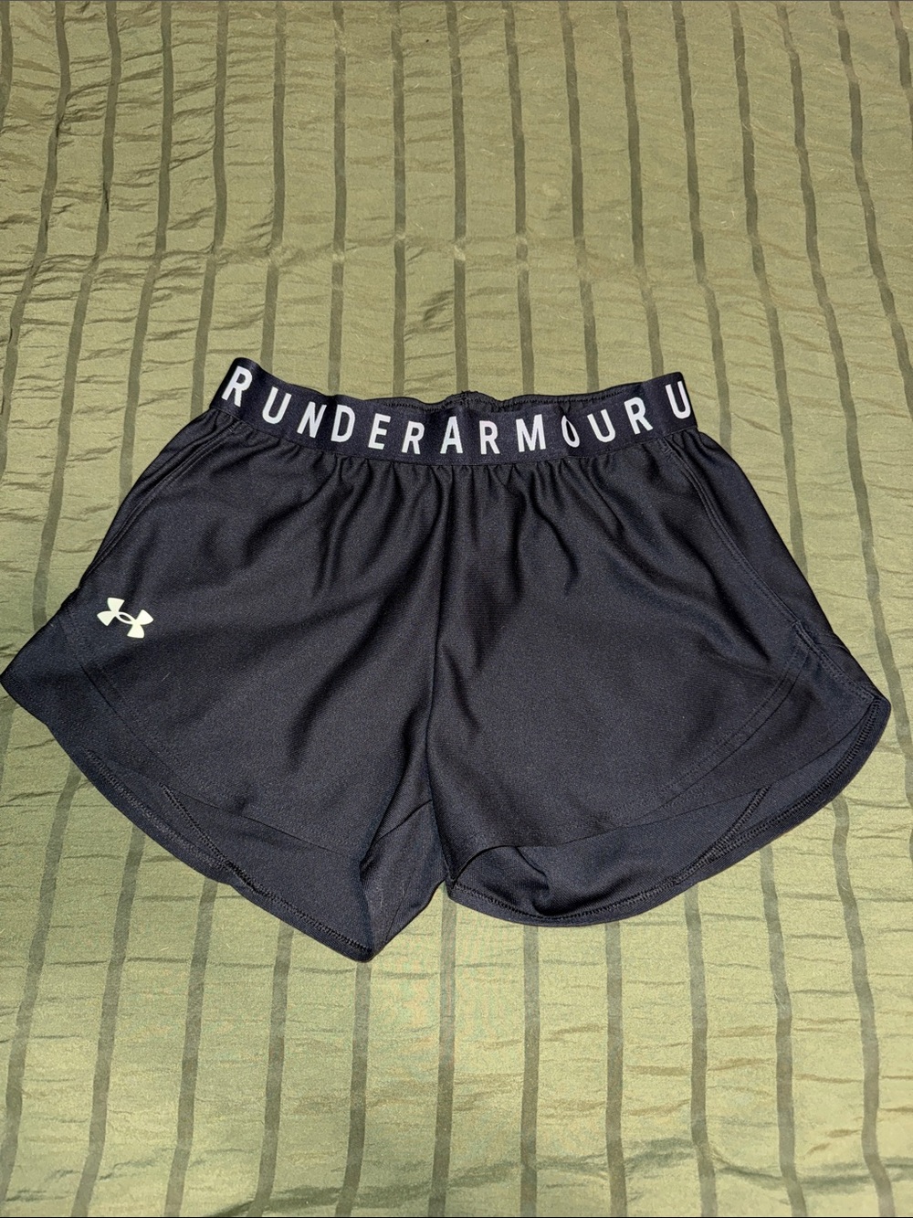 Under Armour Women's Black Athletic Shorts with Branded Waistband